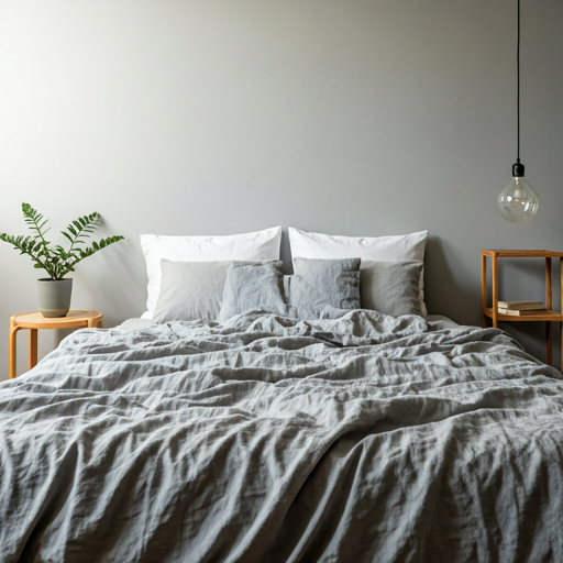 Cozy minimalist bedroom with fresh linens and sunlight