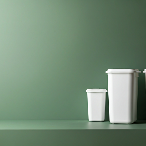 Modern clean kitchen interior with recycling bins